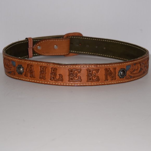 Vintage Aileen Brown Leather Western Cowgirl Belt main image 6